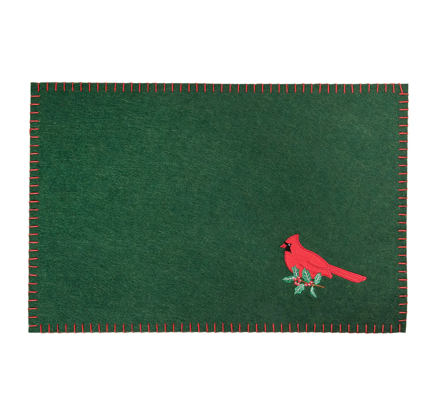 CARDINAL HOLLY FELT PLACEMAT