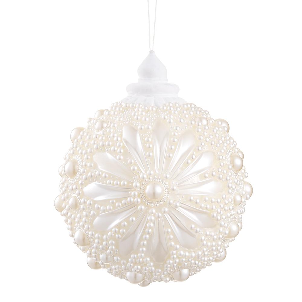 5'' PEARL FLOWER BALL ORNAMENT