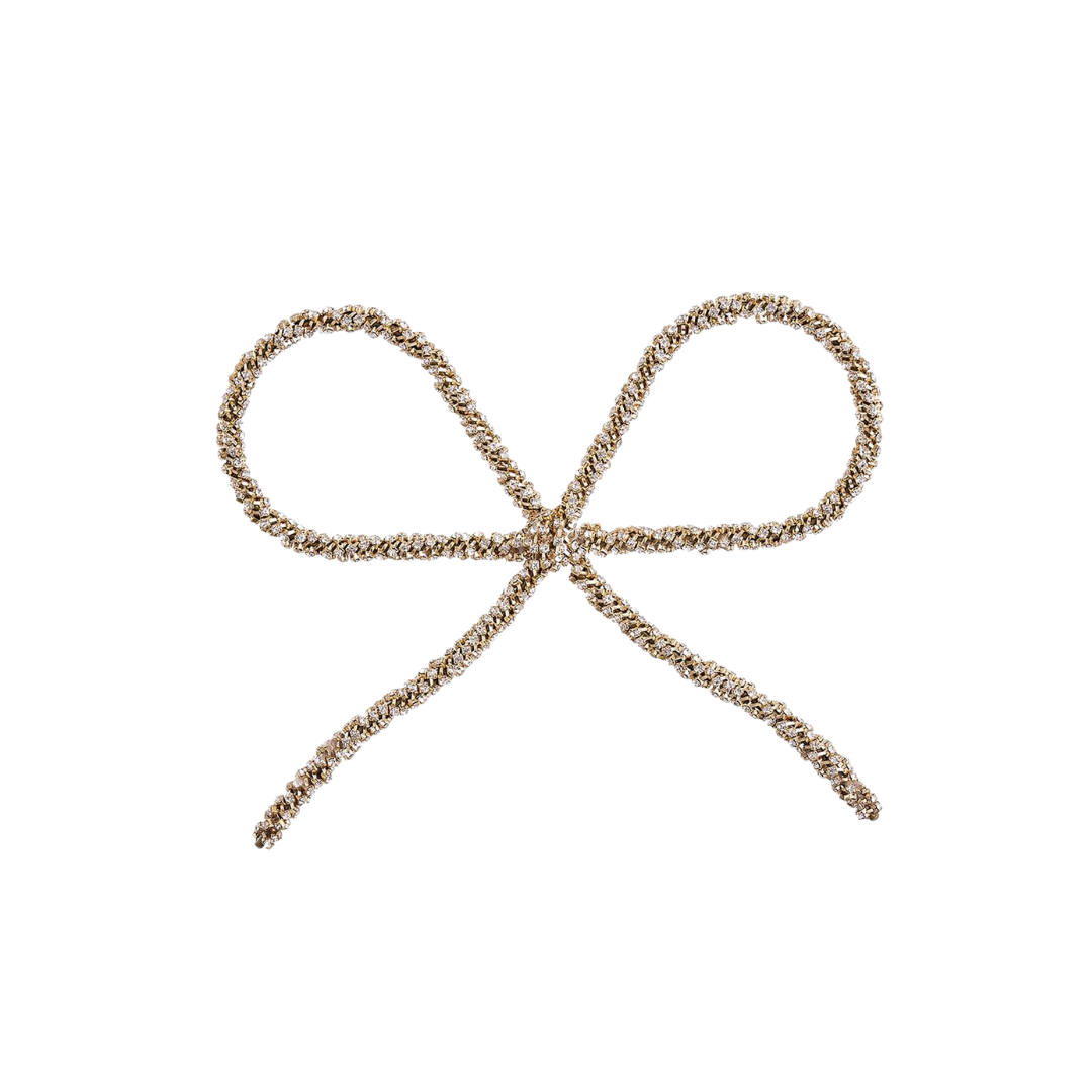 8'' DIAMOND BOW WITH CLIP GOLD