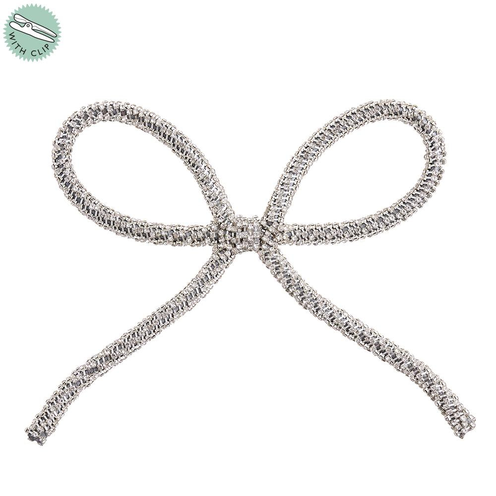 12'' DIAMOND BOW WITH CLIP SILVER