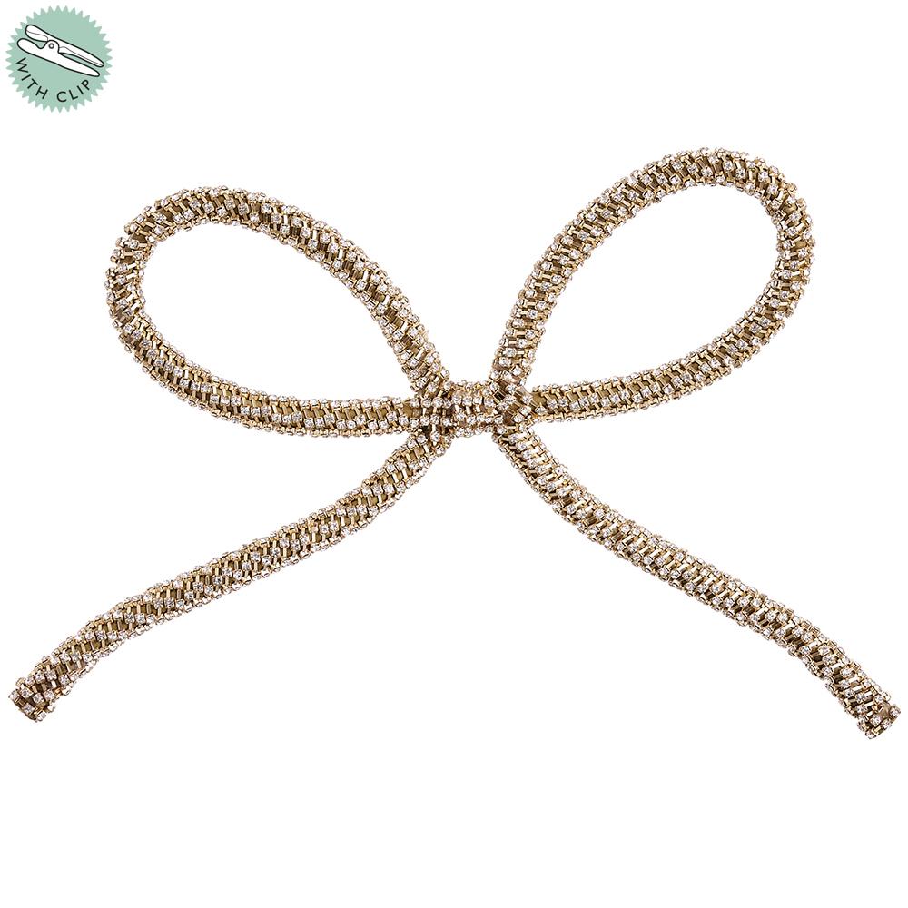 12'' DIAMOND BOW WITH CLIP GOLD