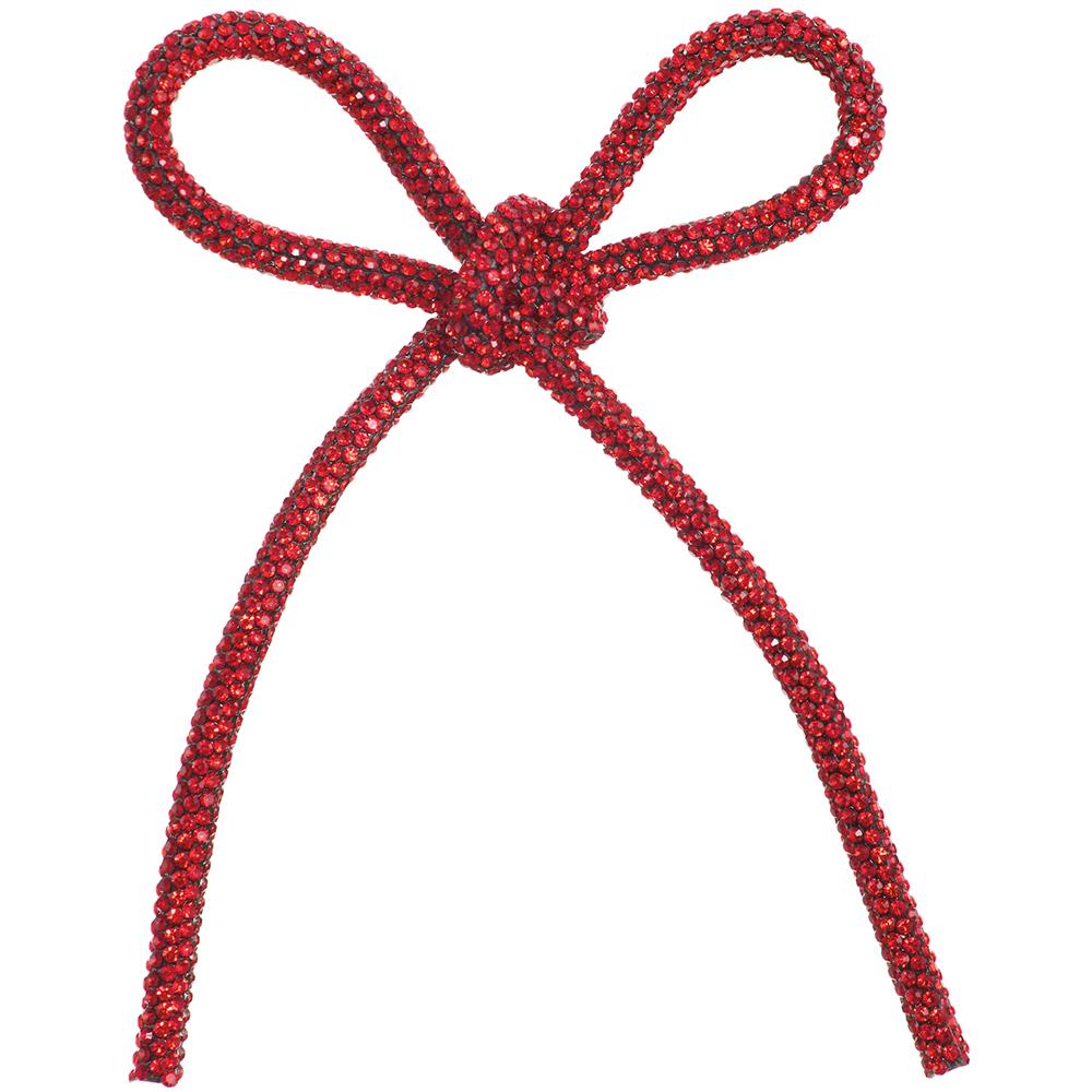 3.5'' DIAMOND BOW ORNAMENT RED