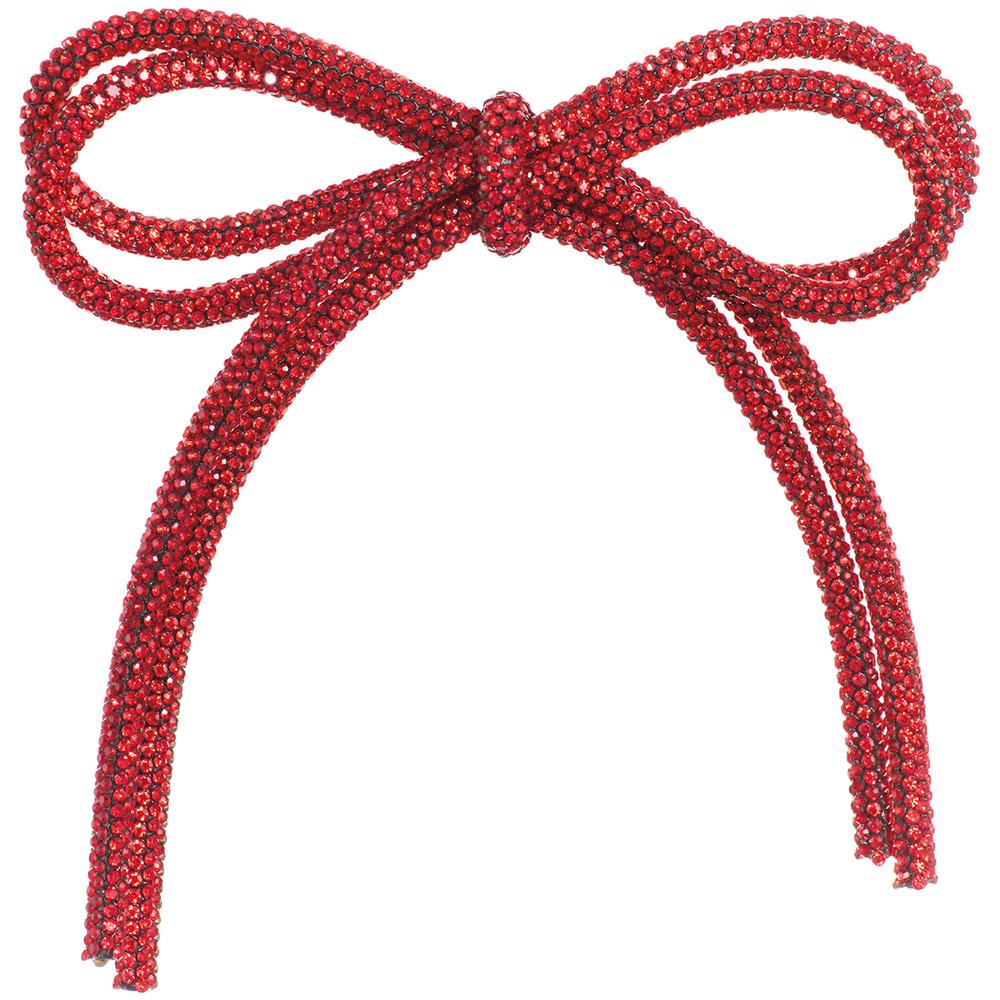 4.5'' DIAMOND BOW ORNAMENT RED