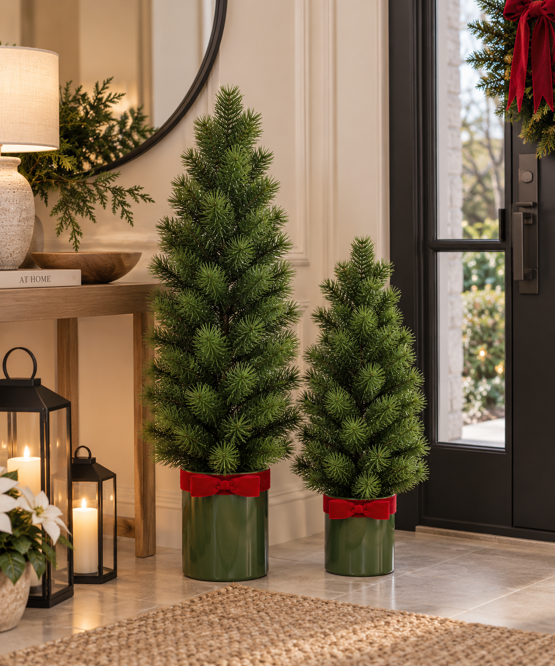 23'' SPRUCE TREE IN CERAMIC VASE GREEN