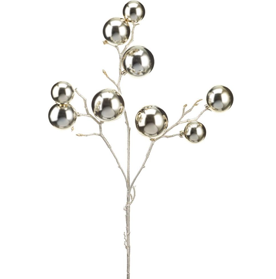 21'' PLASTIC BALL SPRAY CHAMPAGNE