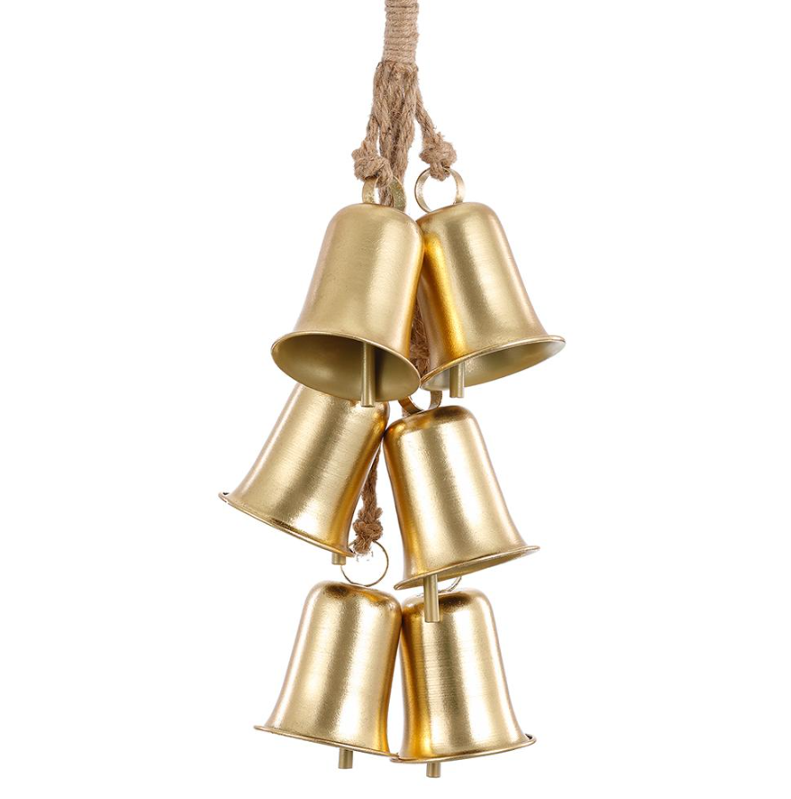 19'' METAL BELL DOOR KNOB HANGER GOLD