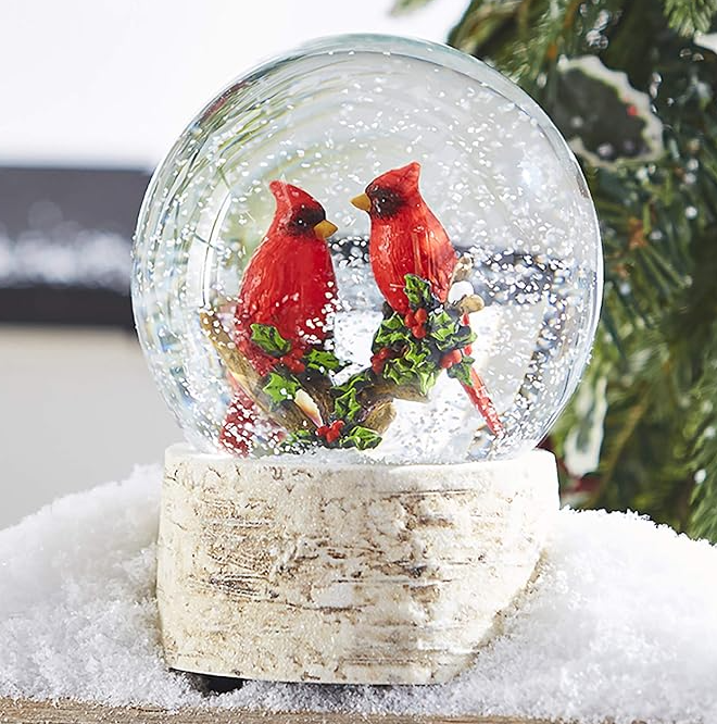 6.5" CARDINAL MUSICAL WATER GLOBE