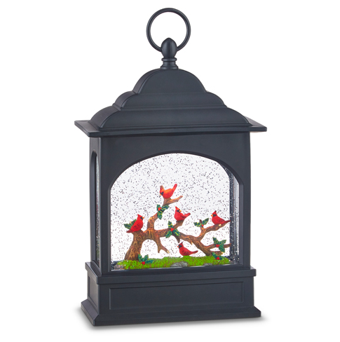 11" CARDINAL LIGHTED WATER LANTERN