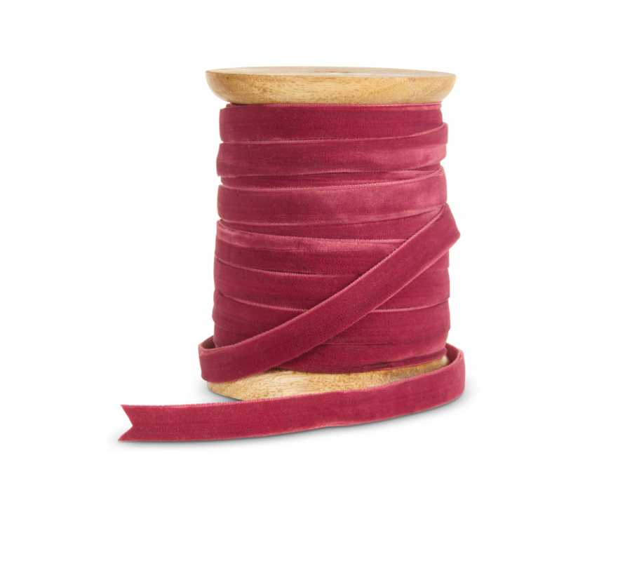 10 YDS PLUM VELVET RIBBON 0.25''