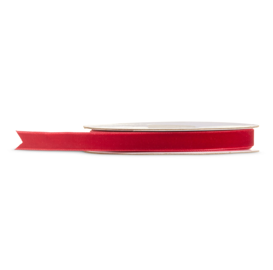 10 YDS RED VELVET RIBBON 0.5''