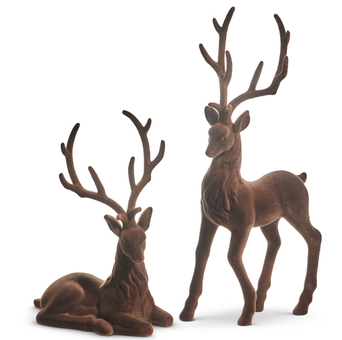 15'' BROWN FLOCKED DEER