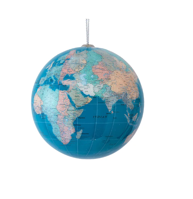 SHINY STYROFOAM GLOBE ORNAMENT