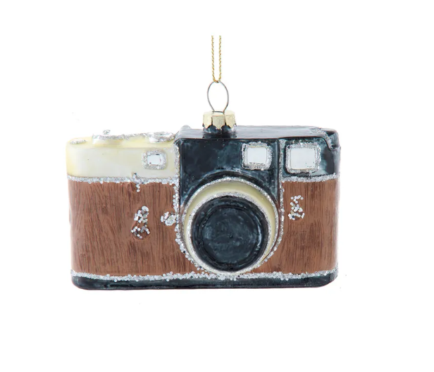 4.25" GLASS CAMERA ORNAMENT