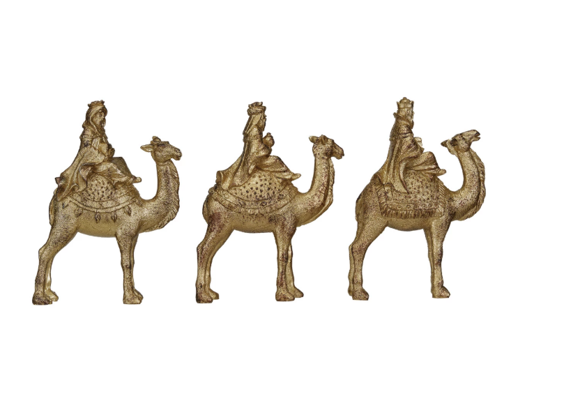 SET DE 3 REYES MAGOS DORADOS