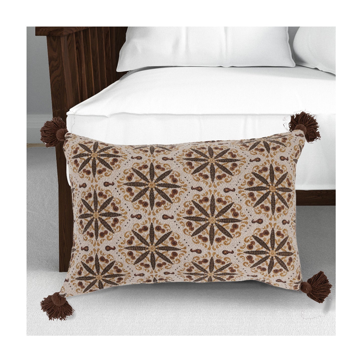 COTTON PILLOW WITH TASSELS
