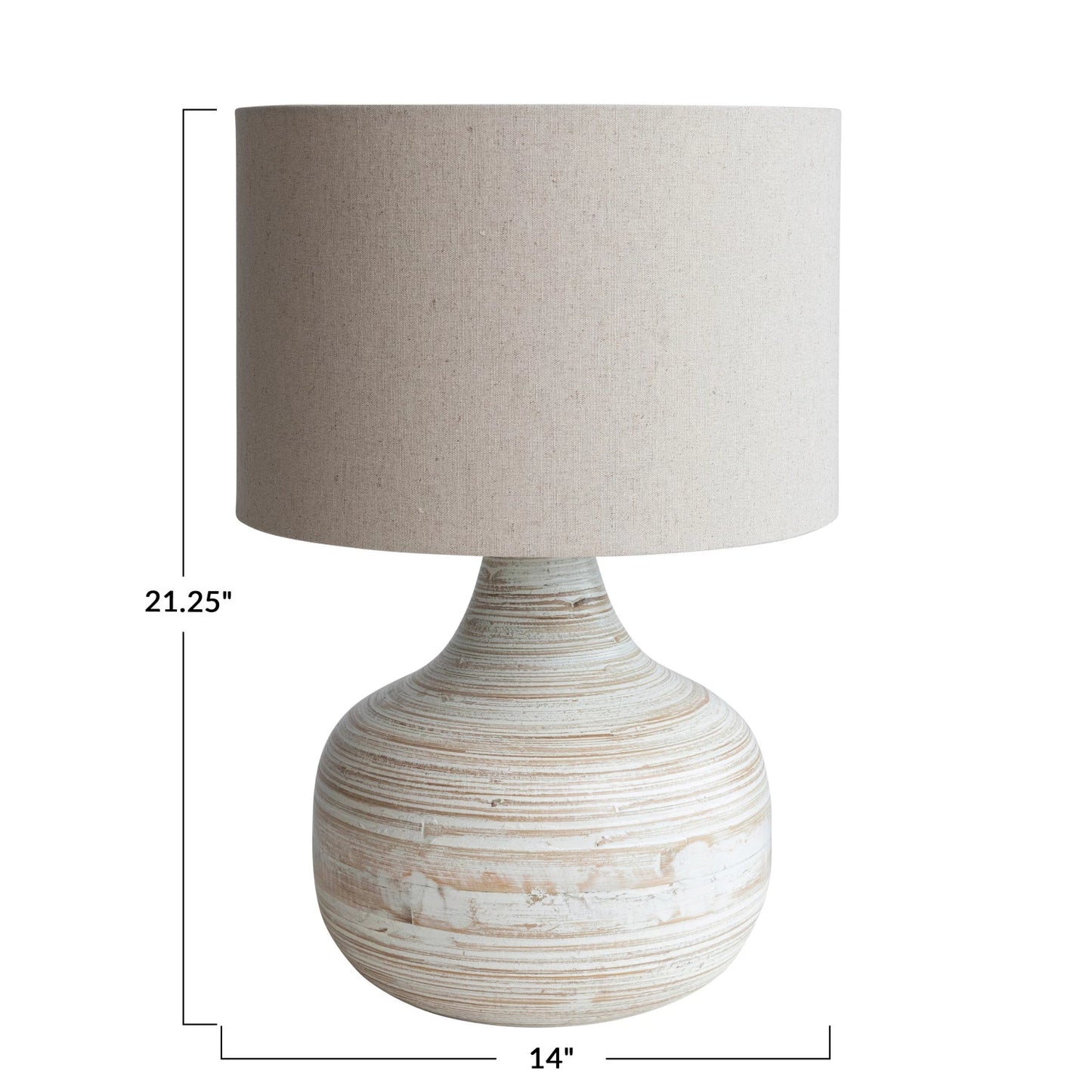 BAMBOO TABLE LAMP 11-1/4"RND X20-1/2"H