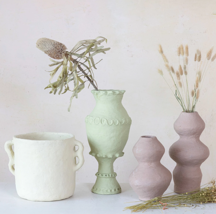 DECORATIVE HANDMADE VASE DUSTY ROSE