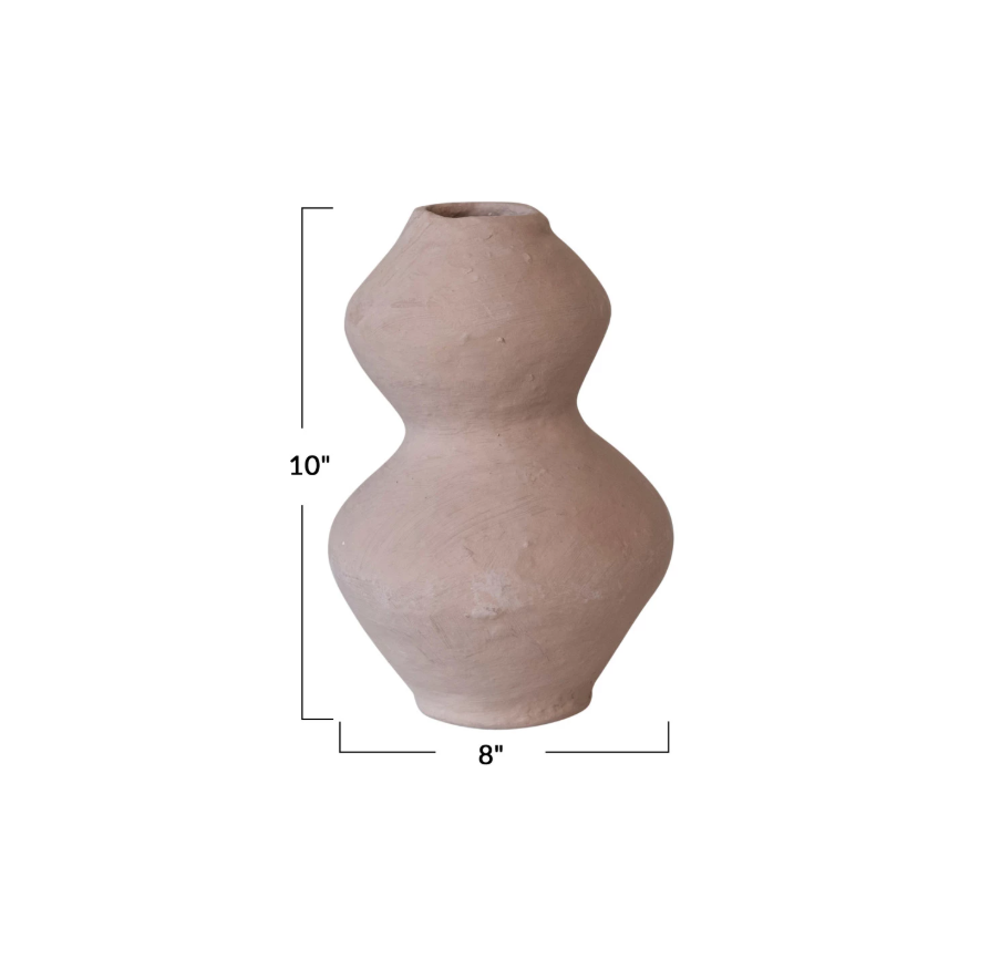 DECORATIVE HANDMADE VASE DUSTY ROSE