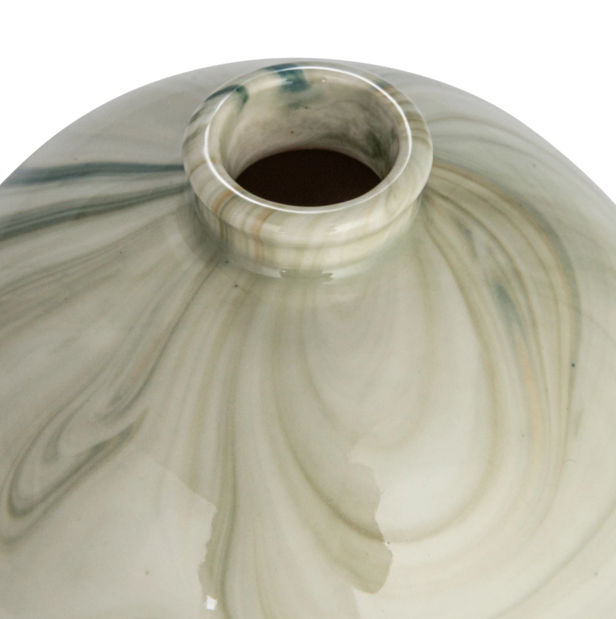 SET ROUND STONEWARE VASES