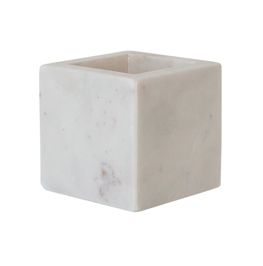 WHITE MARBLE CONTAINER
