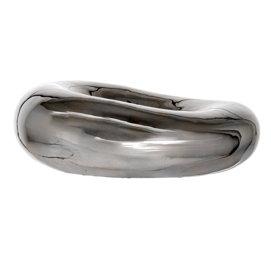 STONEWARE BOWL CHROME GLAZE
