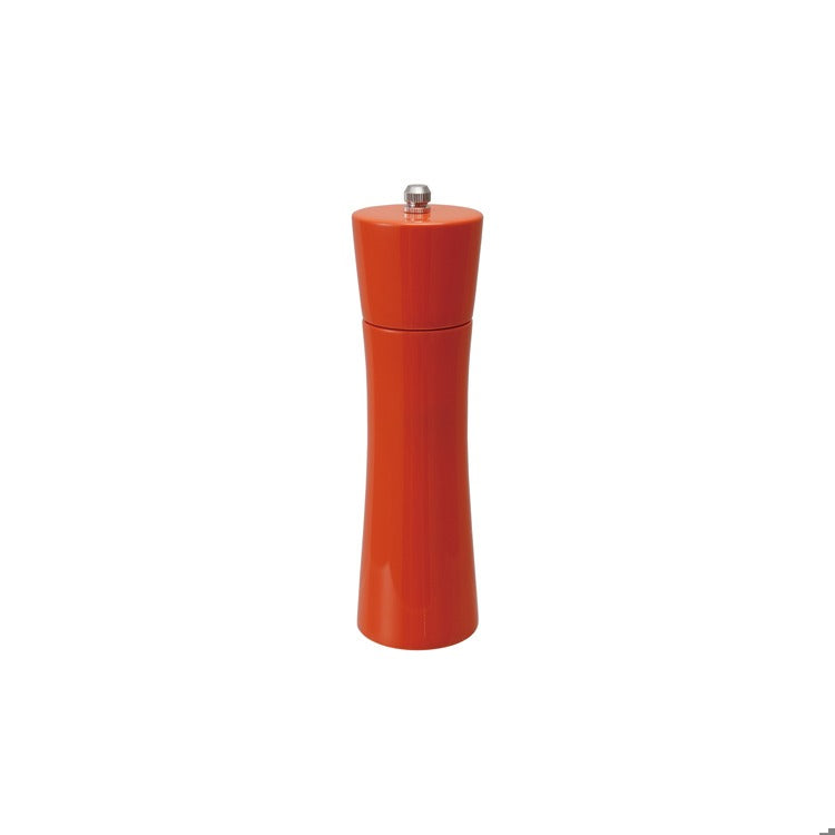 ORANGE ENAMELED RUBBERWOOD SALT/PEPPER