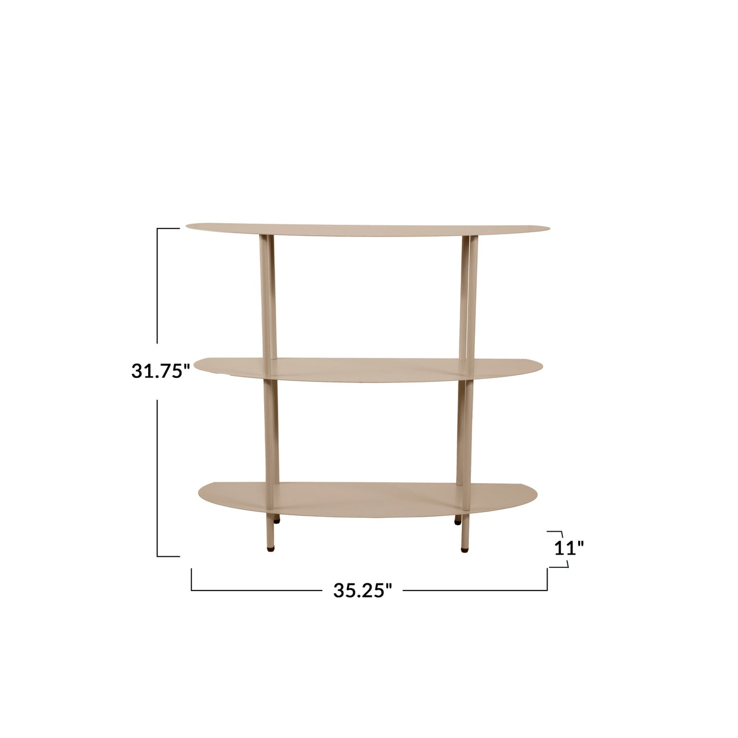 Curved Metal 3-Tier Shelf, Blush Color
