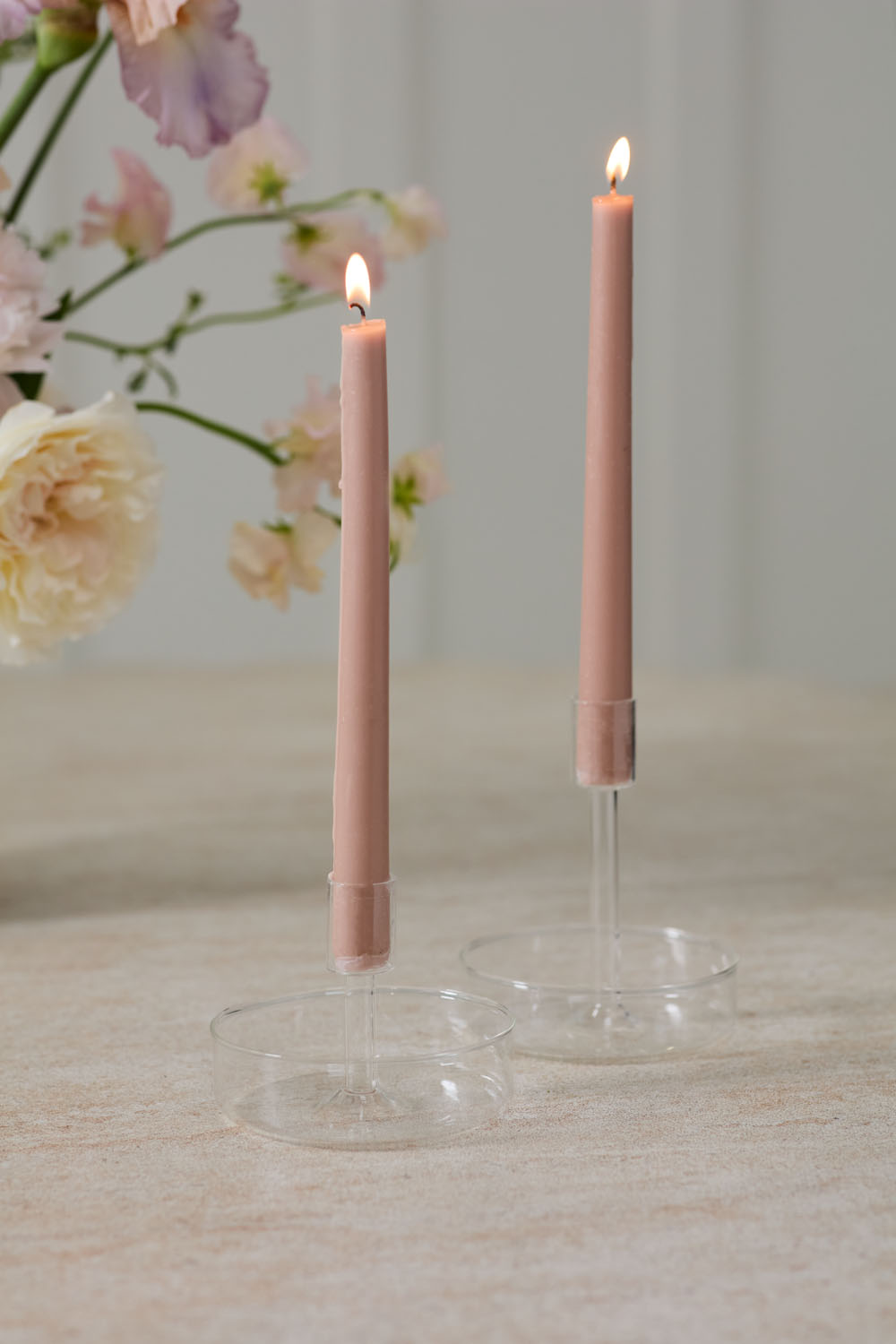 ADELINE GLASS CANDLEHOLDER 4.25"X5"