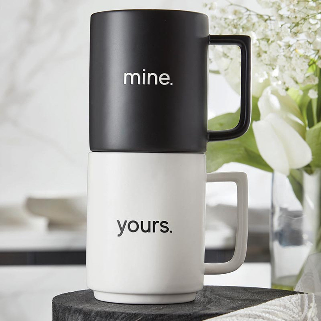YOURS & MINE MUG SET 15 OZ