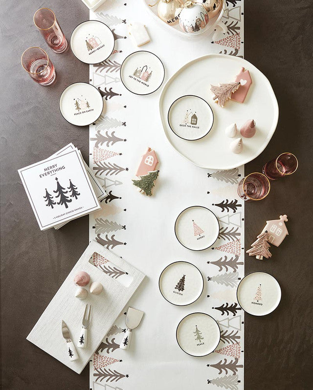 CERAMIC TREE SET-BLUSH SET OF 3