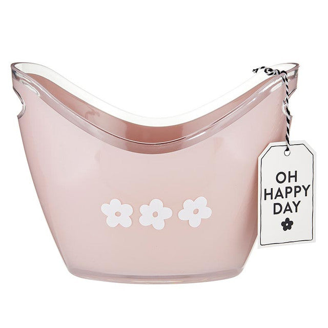 ACRYLIC BEC BUCKET-FLOWERS WHITE