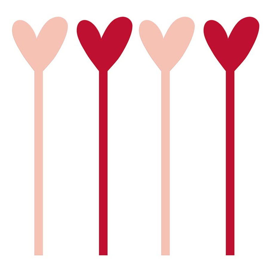 ACRYLIC STIR STICKS HEARTS