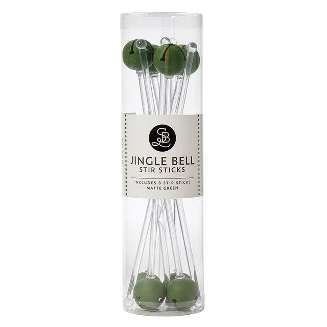 JINGLE BELL STIR STICKS-MATTE GREEN