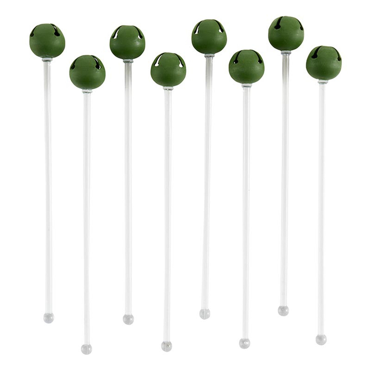 JINGLE BELL STIR STICKS-MATTE GREEN