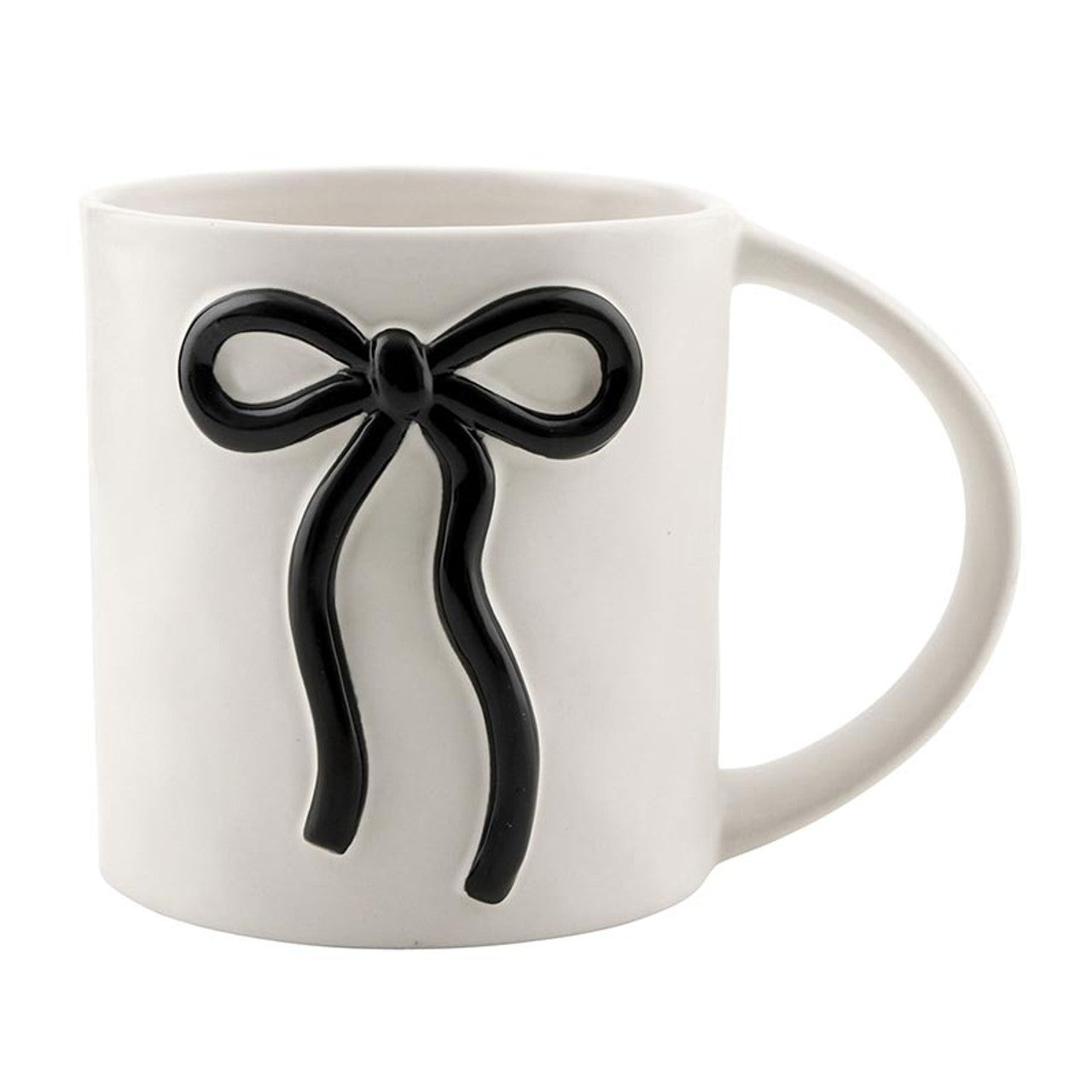 WIDE HANDLE BOW MUG- BLACK BOW