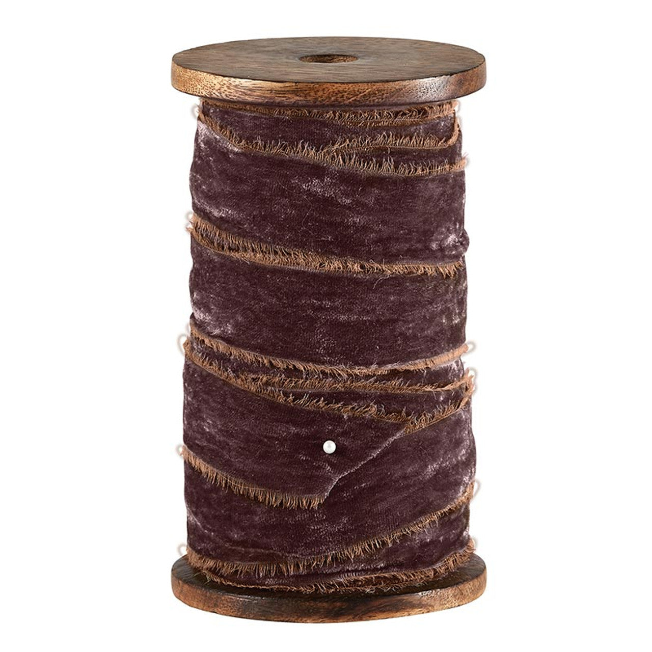 LIGHT BROWN FRAYED VELVET SPOOL 10 YD