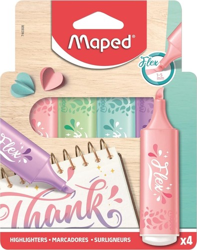 Maped Flex Pastel Highlighters - 4 ct