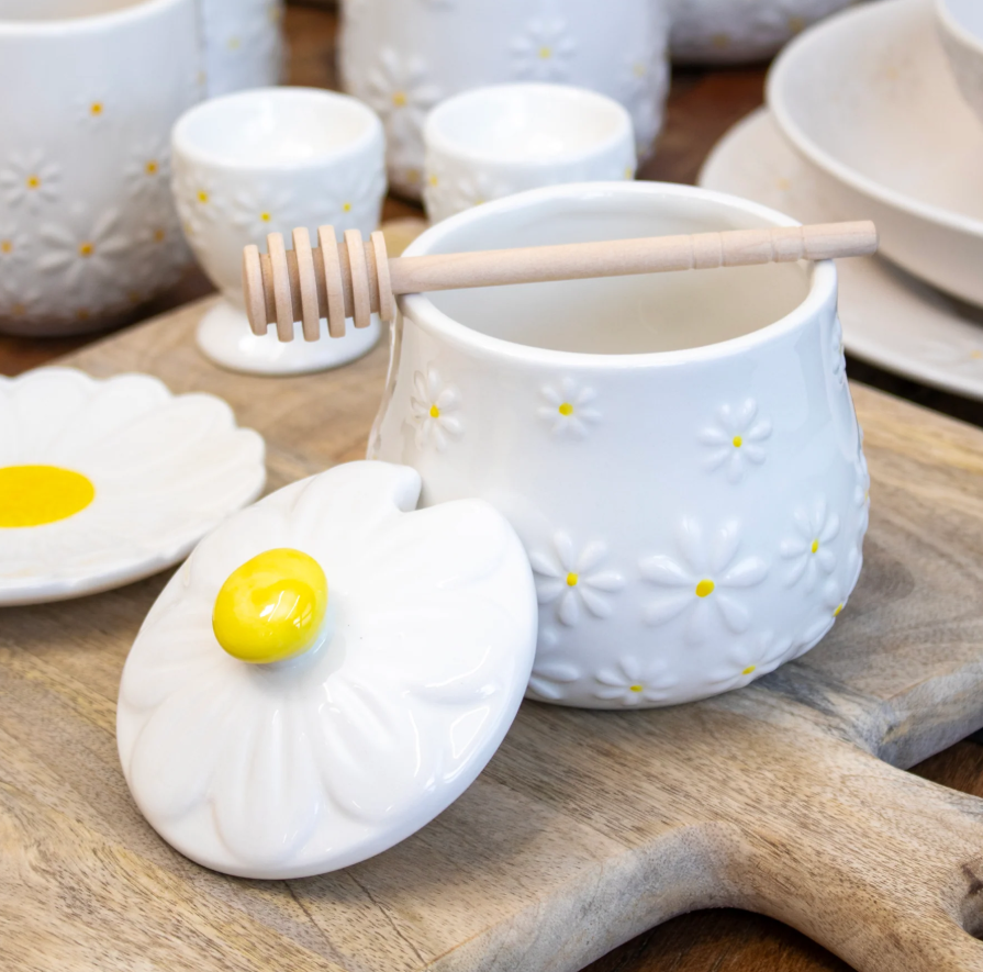 PRICE & KENSINGTON DAISY HONEY POT AND DRIZZLER