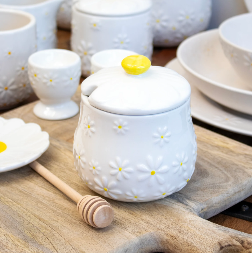 PRICE & KENSINGTON DAISY HONEY POT AND DRIZZLER