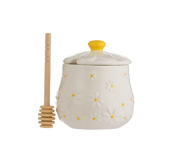 PRICE & KENSINGTON DAISY HONEY POT AND DRIZZLER
