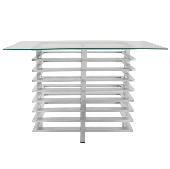 METAL STACKED CONSOLE TABLE SILVER