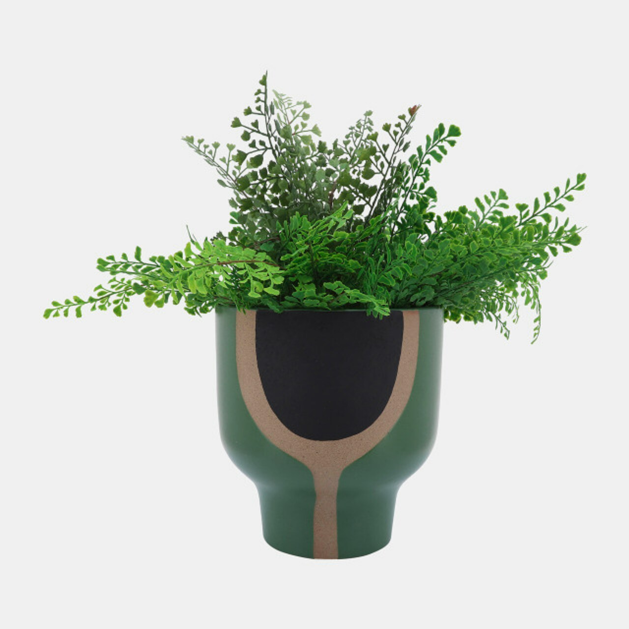 CERAMIC 10" MUSHROOM PLANTER OLIVE