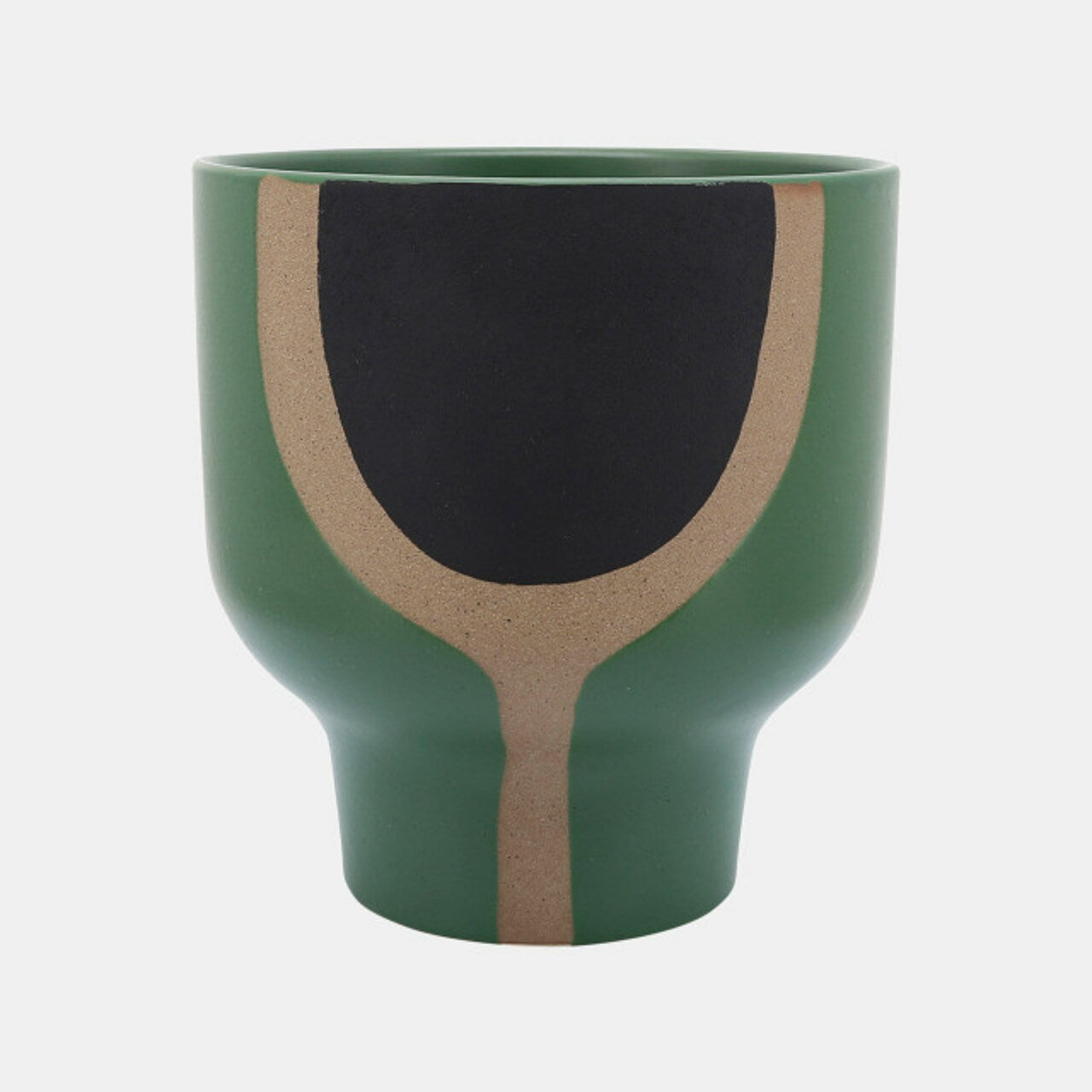 CERAMIC 10" MUSHROOM PLANTER OLIVE