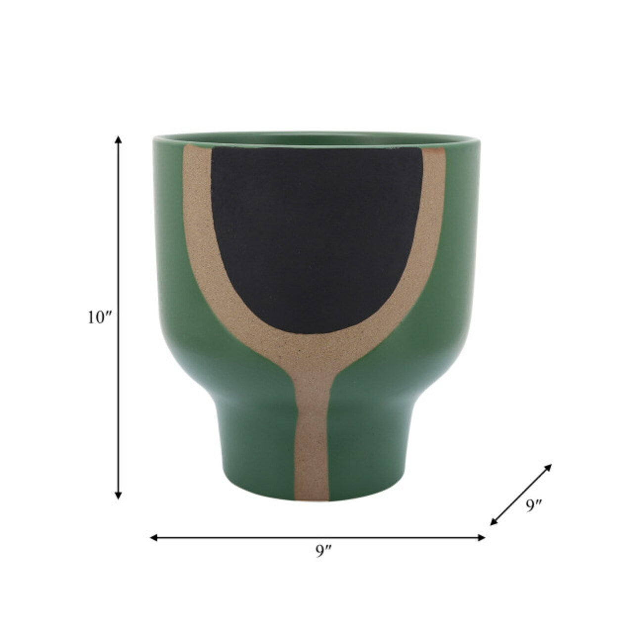 CERAMIC 10" MUSHROOM PLANTER OLIVE