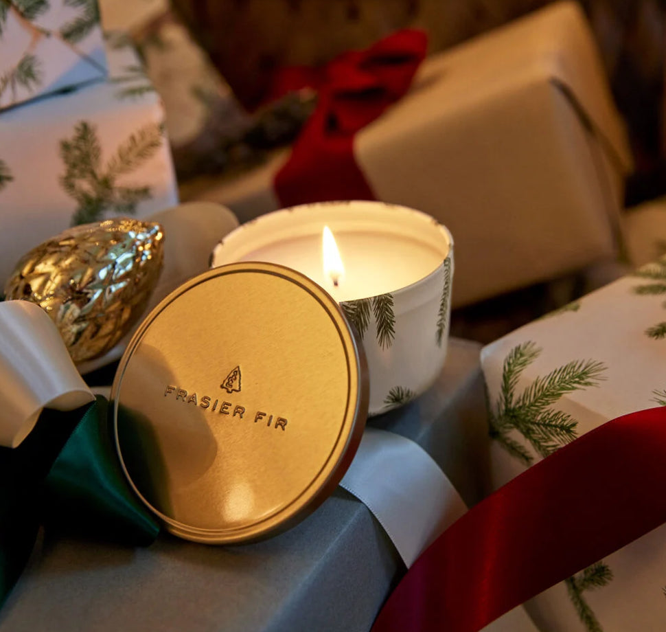 Frasier Fir Candle Tin with Gold Lid 6.5 oz
