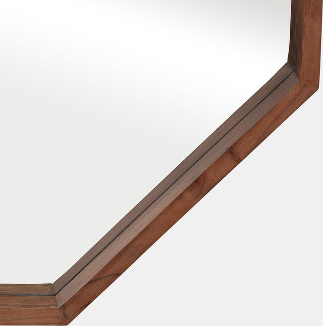 WOOD 30'' X 30'' OCTAGON SHAPED MIRROR
