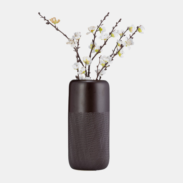 CERAMIC 12" GROOVE VASE JAVA