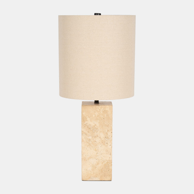 TRAVERTINE PILLAR TABLE LAMP NATURAL
