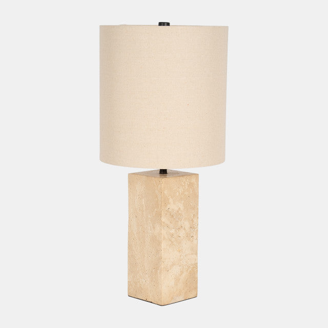 TRAVERTINE PILLAR TABLE LAMP NATURAL