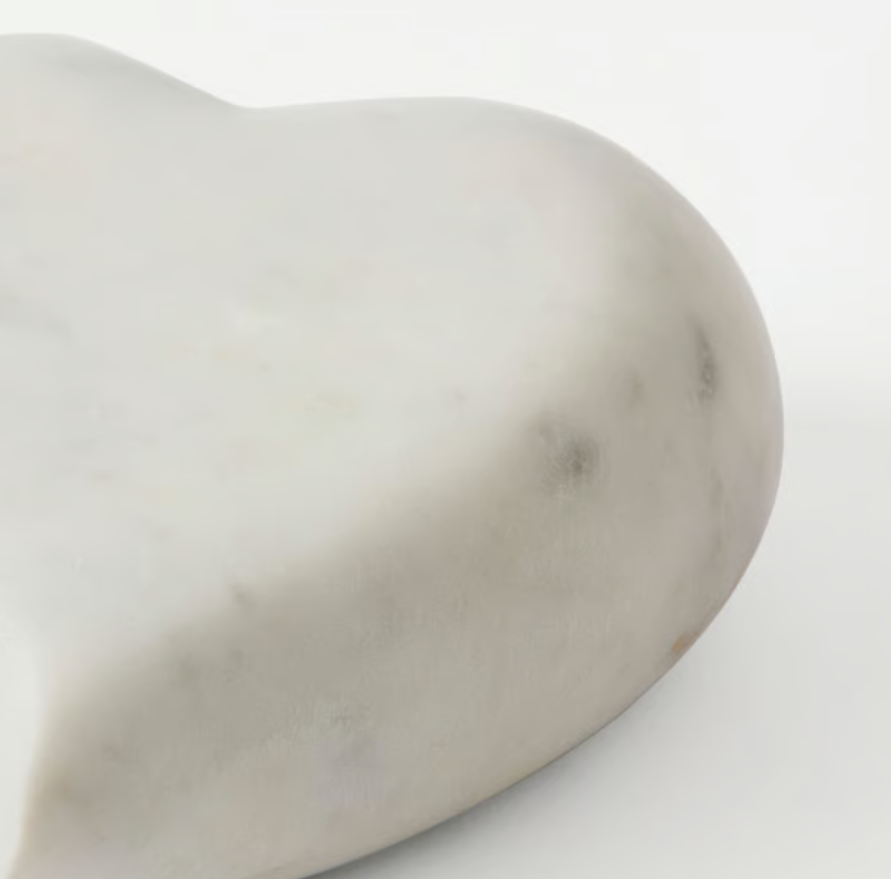 WHITE MARBLE HEART 4''